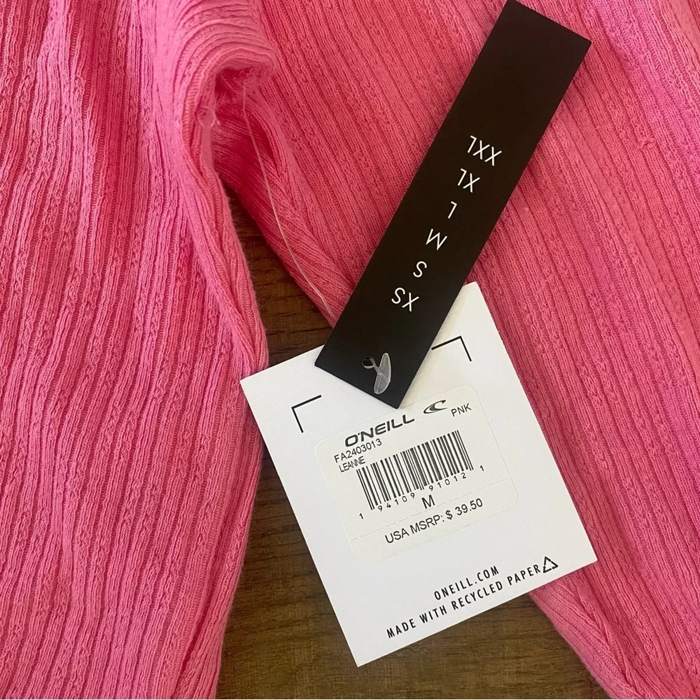 o’neill leanne ruched tie crop long sleeve new nwt top